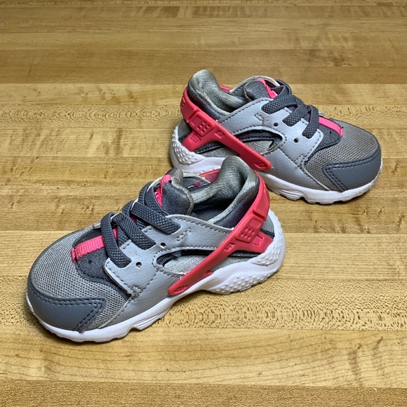 Nike Huarache Baby Girl Size 5C Gray And Pink - Picture 7 of 8